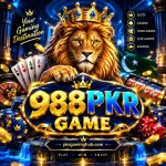 988PKR Game casino style lion gaming banner