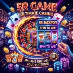 5R Game casino style gaming platform with roulette, cards, slots, chips and 5R logo